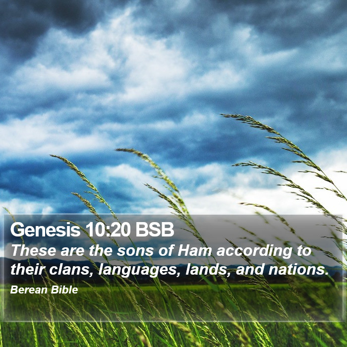 Genesis 10:20 BSB Bible Study