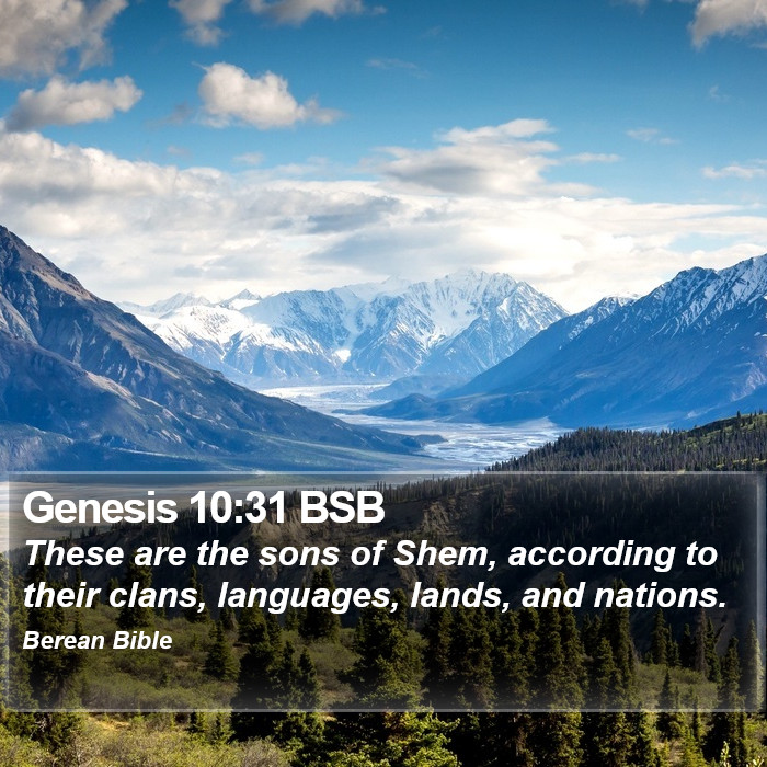 Genesis 10:31 BSB Bible Study