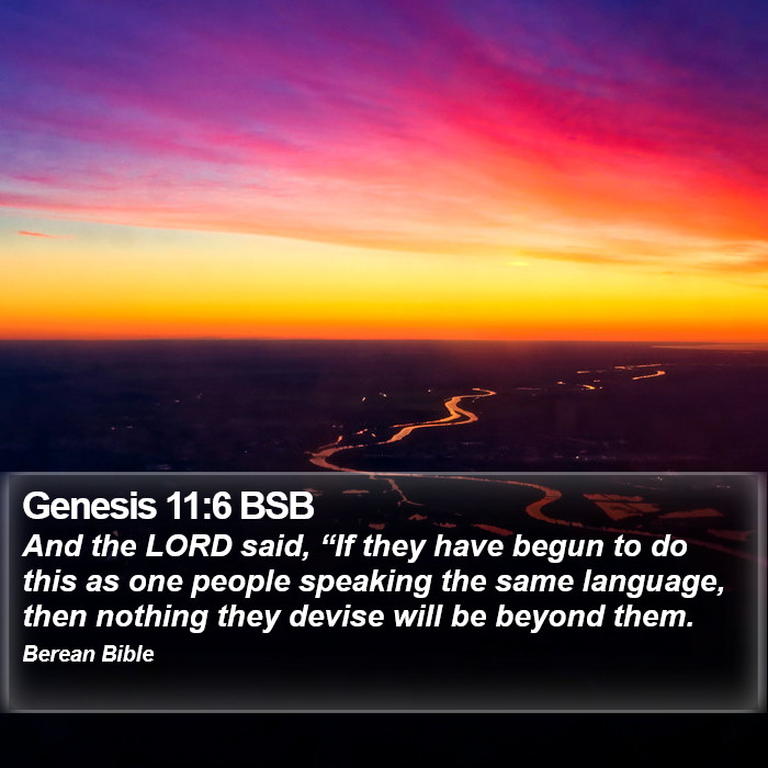 Genesis 11:6 BSB Bible Study