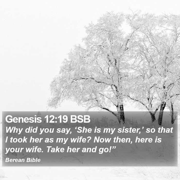 Genesis 12:19 BSB Bible Study