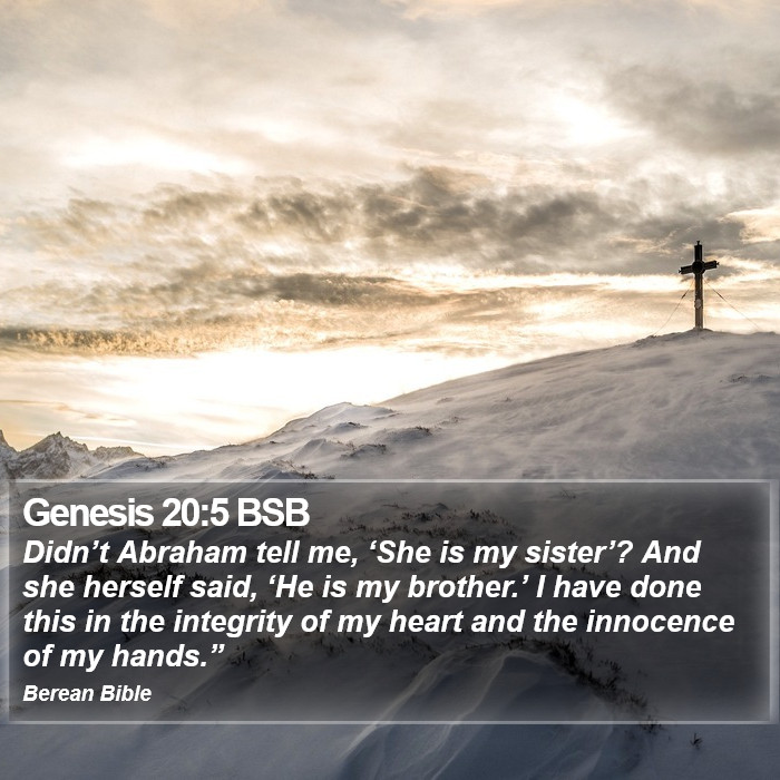 Genesis 20:5 BSB Bible Study