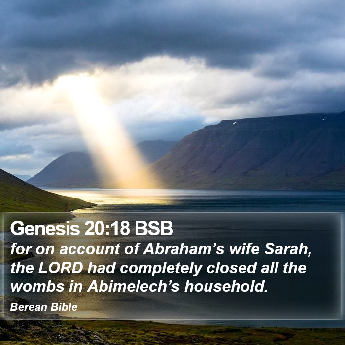 Genesis 20:18 BSB Bible Study