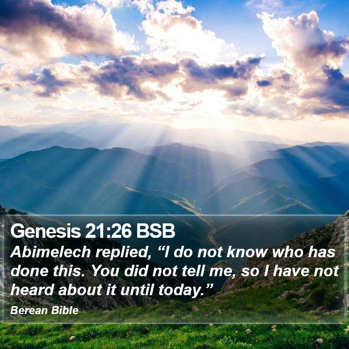 Genesis 21:26 BSB Bible Study