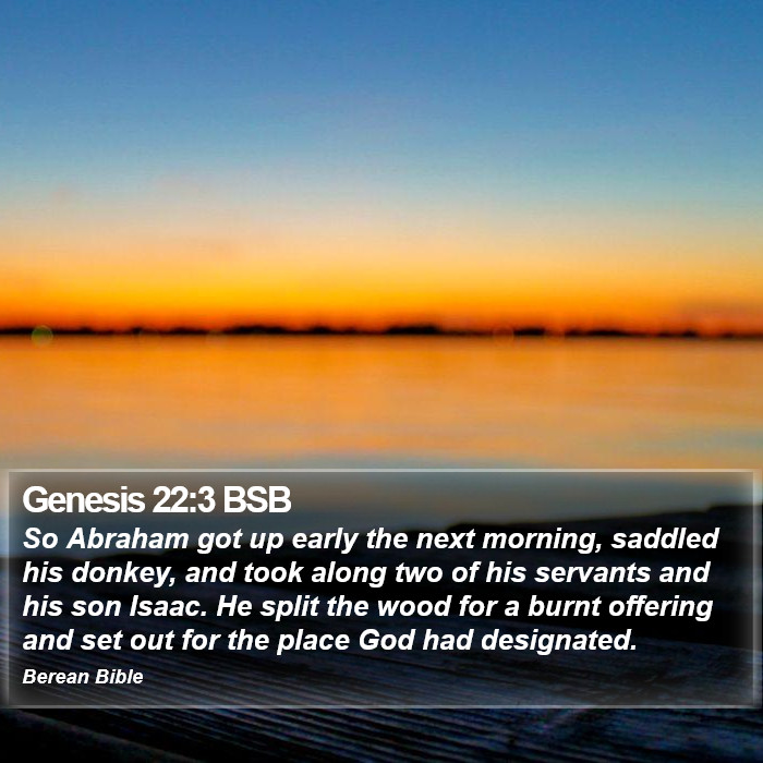 Genesis 22:3 BSB Bible Study