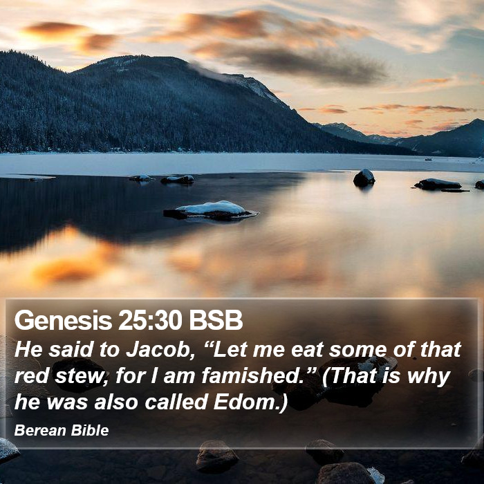 Genesis 25:30 BSB Bible Study