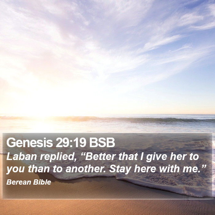 Genesis 29:19 BSB Bible Study