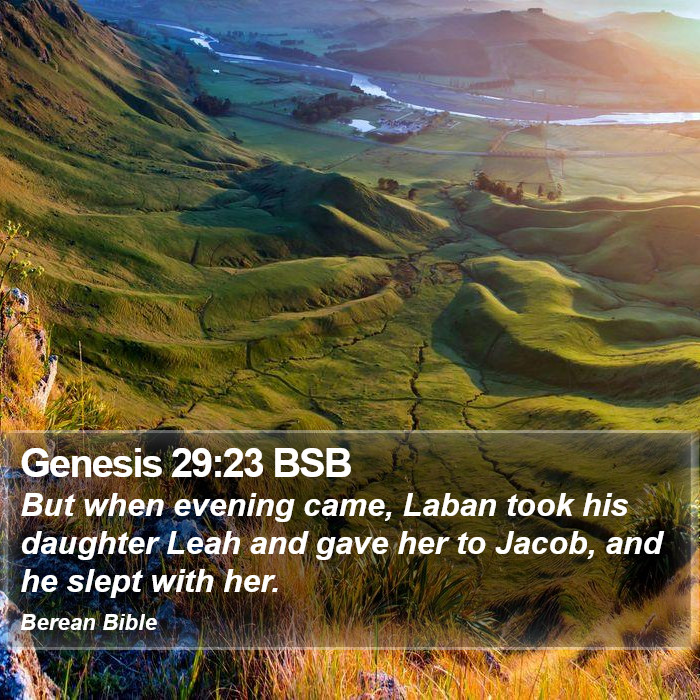 Genesis 29:23 BSB Bible Study