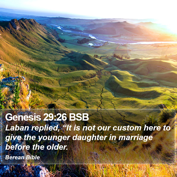 Genesis 29:26 BSB Bible Study