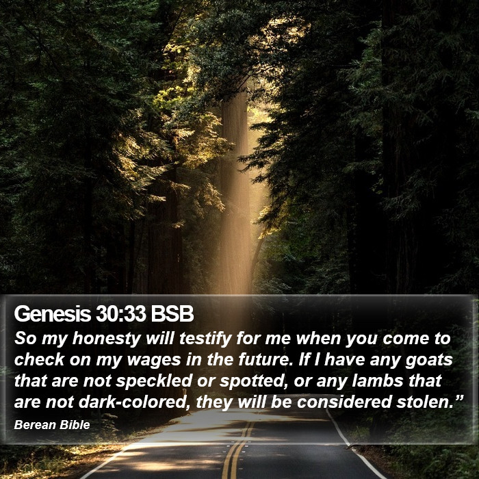 Genesis 30:33 BSB Bible Study