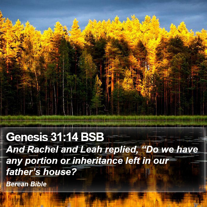 Genesis 31:14 BSB Bible Study