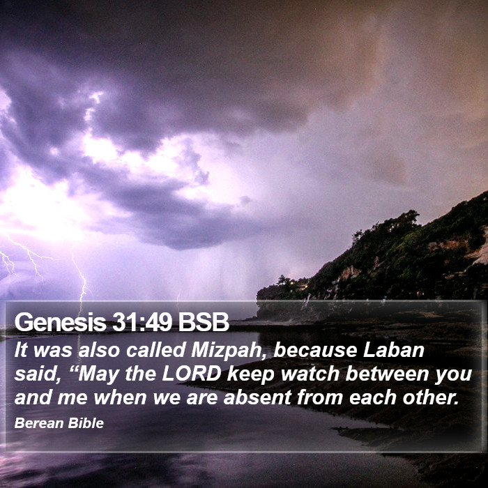 Genesis 31:49 BSB Bible Study