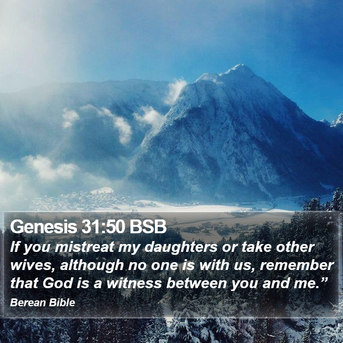 Genesis 31:50 BSB Bible Study