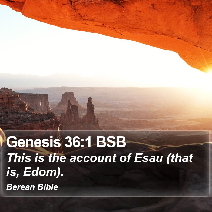 Genesis 36:1 BSB Bible Study