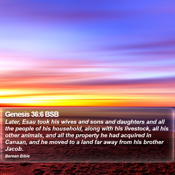 Genesis 36:6 BSB Bible Study