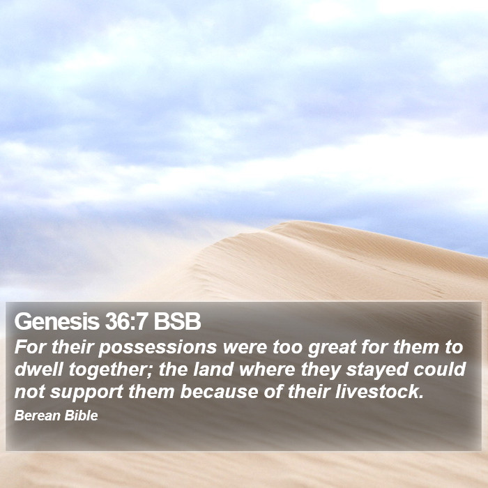 Genesis 36:7 BSB Bible Study