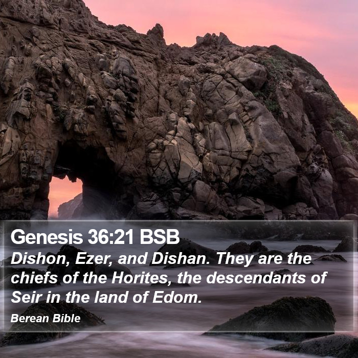 Genesis 36:21 BSB Bible Study