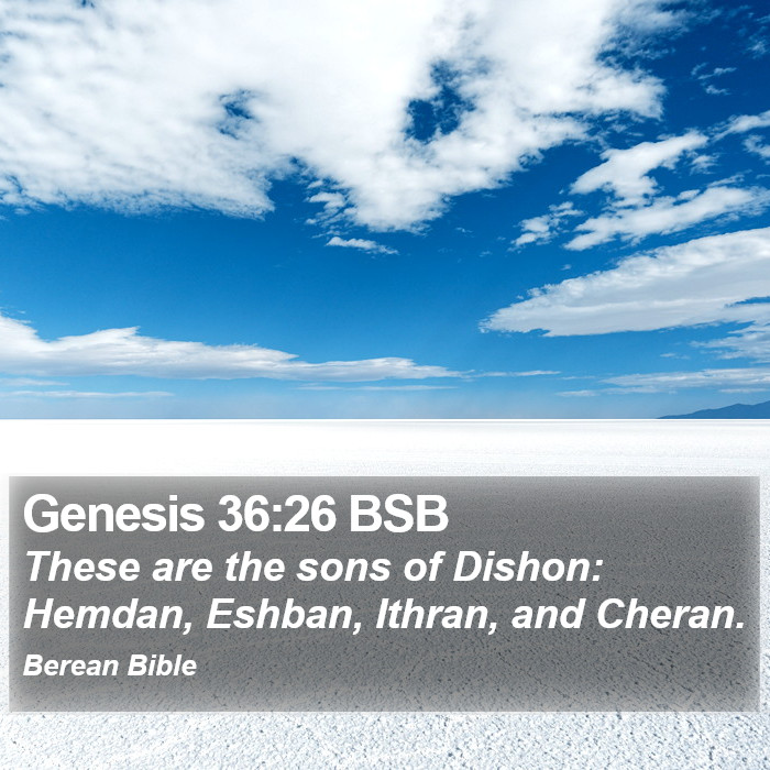 Genesis 36:26 BSB Bible Study