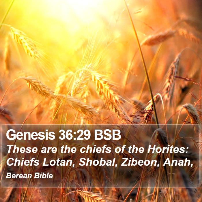 Genesis 36:29 BSB Bible Study