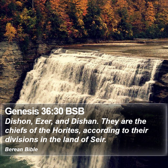 Genesis 36:30 BSB Bible Study