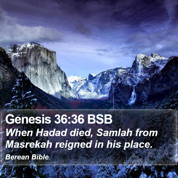 Genesis 36:36 BSB Bible Study