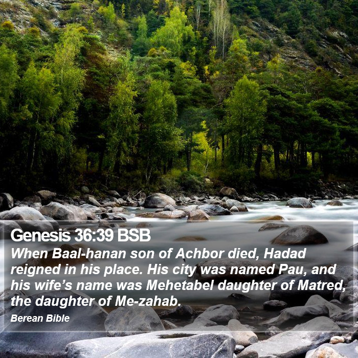 Genesis 36:39 BSB Bible Study