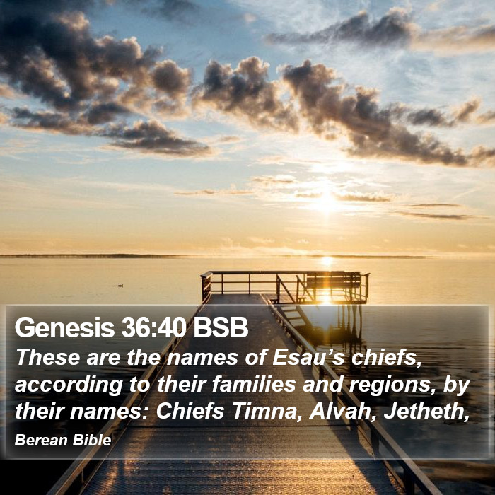 Genesis 36:40 BSB Bible Study