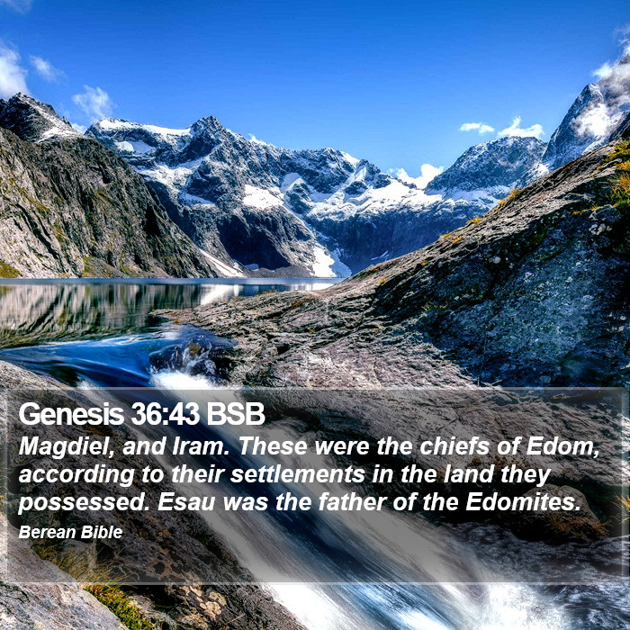 Genesis 36:43 BSB Bible Study