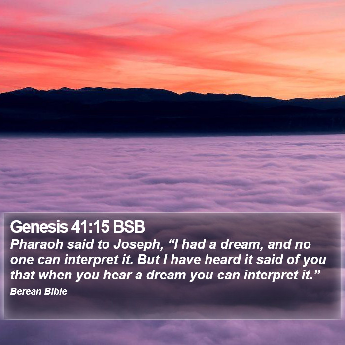 Genesis 41:15 BSB Bible Study