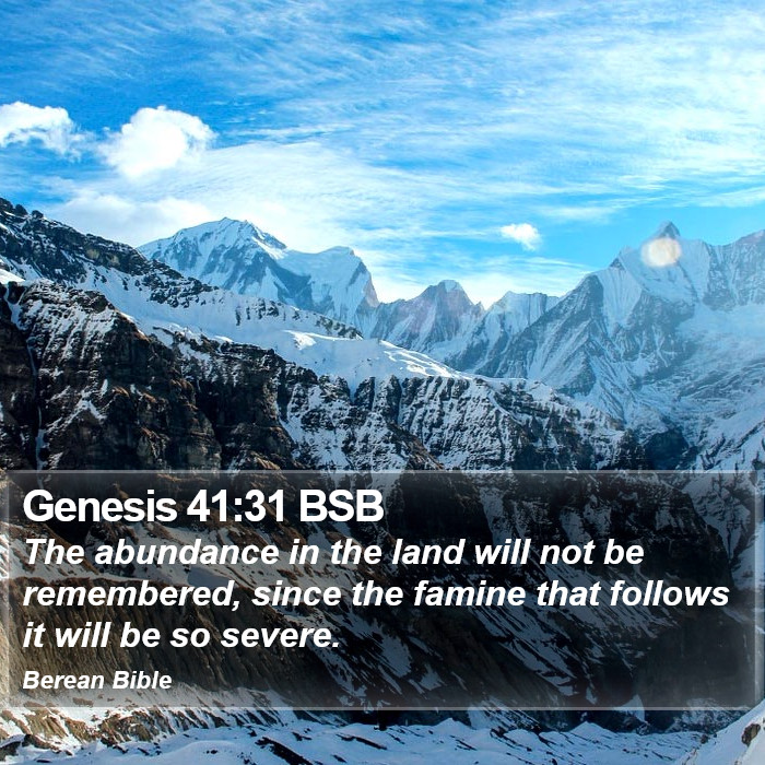 Genesis 41:31 BSB Bible Study