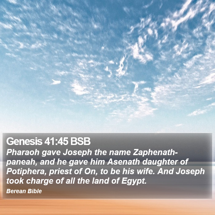 Genesis 41:45 BSB Bible Study