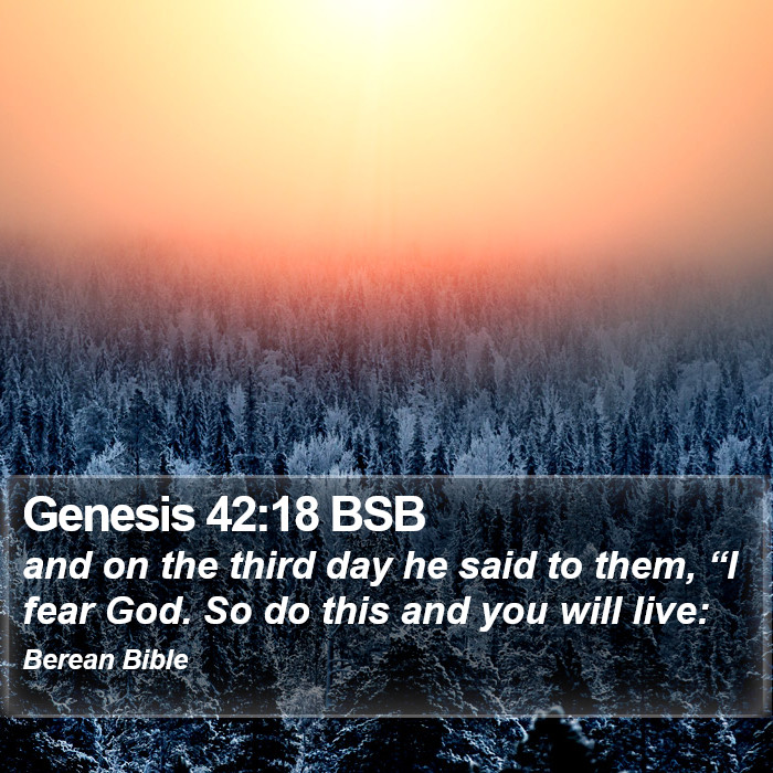 Genesis 42:18 BSB Bible Study