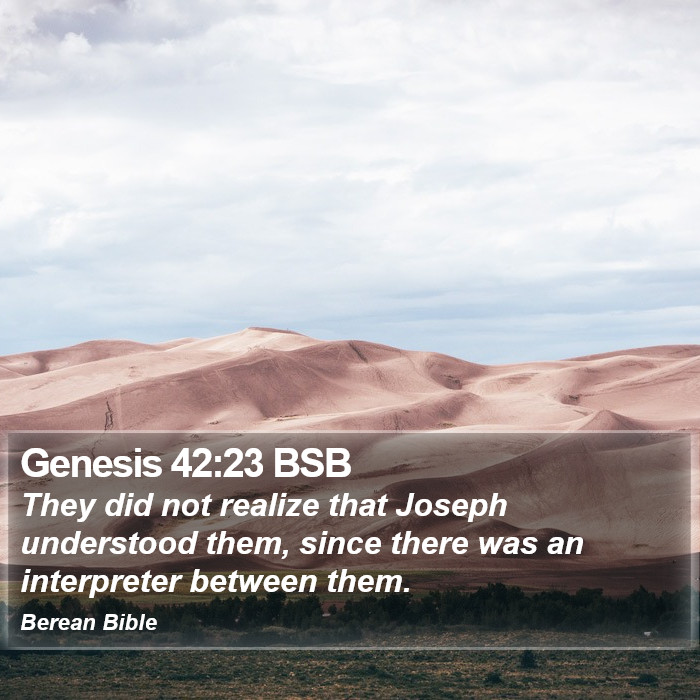 Genesis 42:23 BSB Bible Study