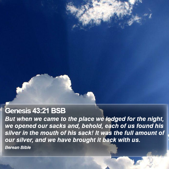 Genesis 43:21 BSB Bible Study