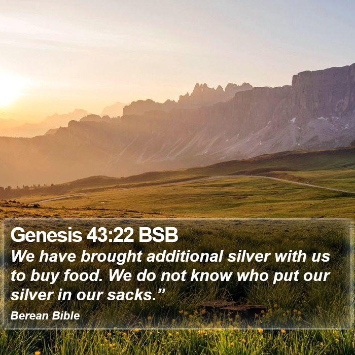 Genesis 43:22 BSB Bible Study