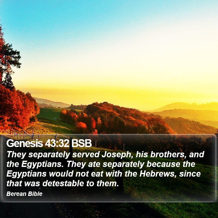 Genesis 43:32 BSB Bible Study