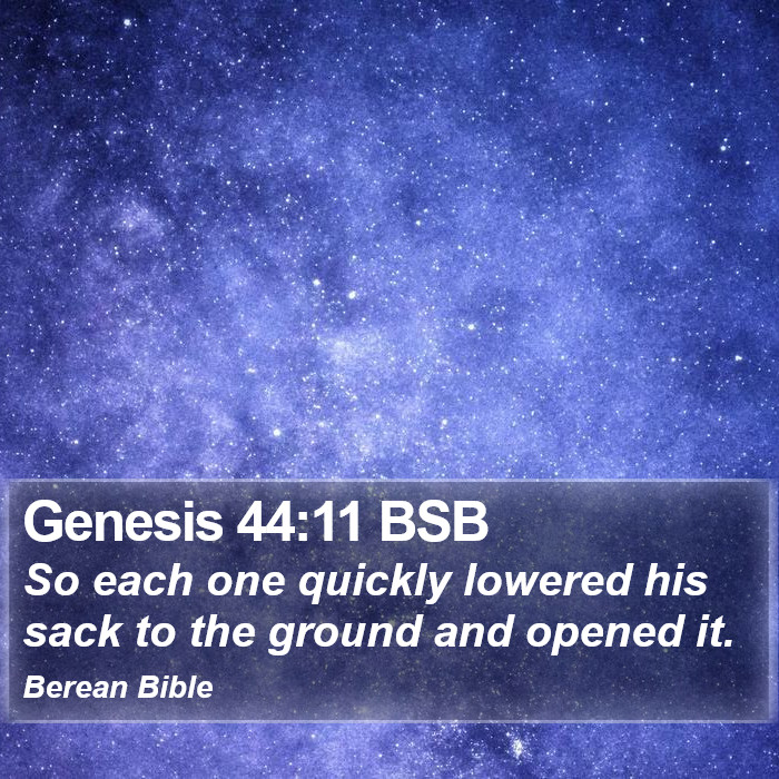 Genesis 44:11 BSB Bible Study