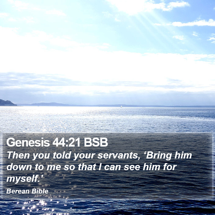 Genesis 44:21 BSB Bible Study