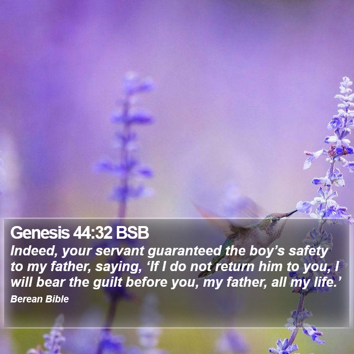 Genesis 44:32 BSB Bible Study