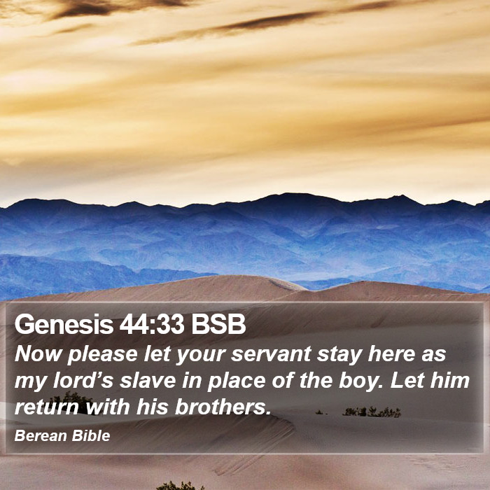 Genesis 44:33 BSB Bible Study