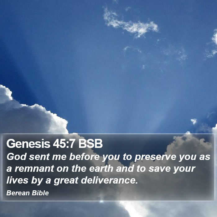 Genesis 45:7 BSB Bible Study