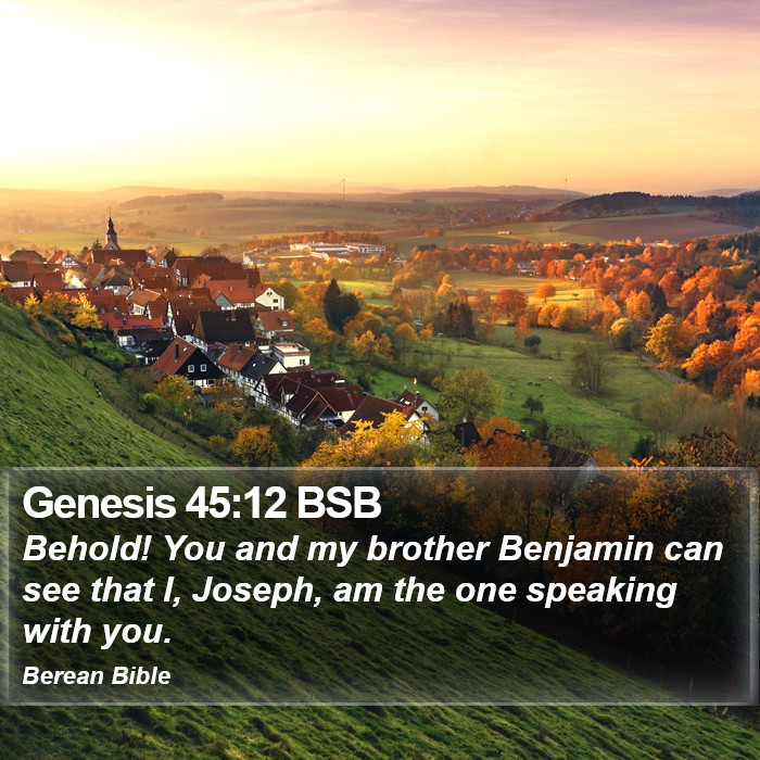 Genesis 45:12 BSB Bible Study