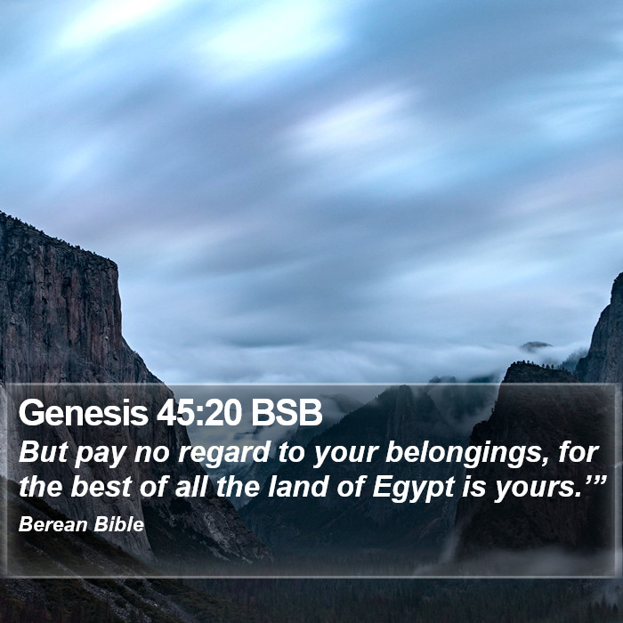 Genesis 45:20 BSB Bible Study