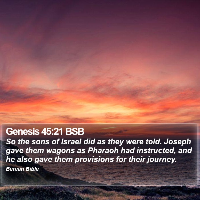 Genesis 45:21 BSB Bible Study