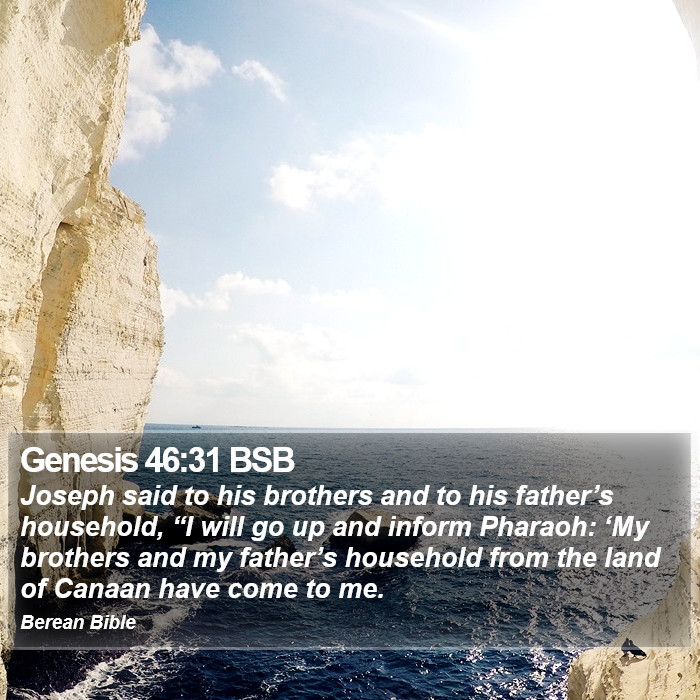 Genesis 46:31 BSB Bible Study