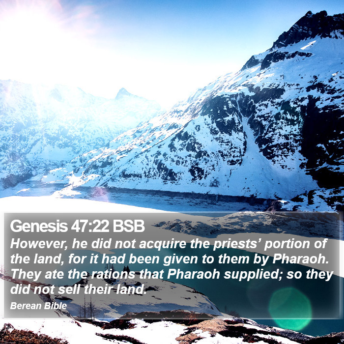 Genesis 47:22 BSB Bible Study