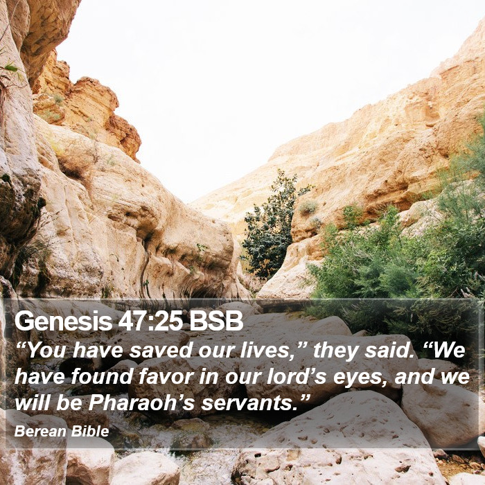 Genesis 47:25 BSB Bible Study