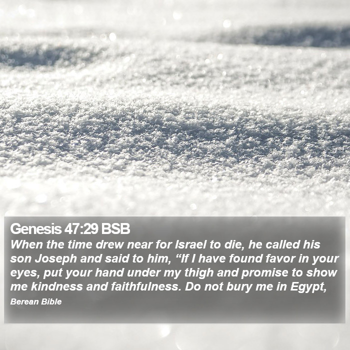 Genesis 47:29 BSB Bible Study