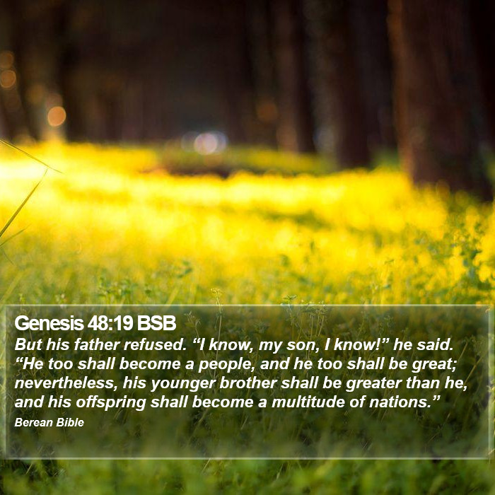 Genesis 48:19 BSB Bible Study