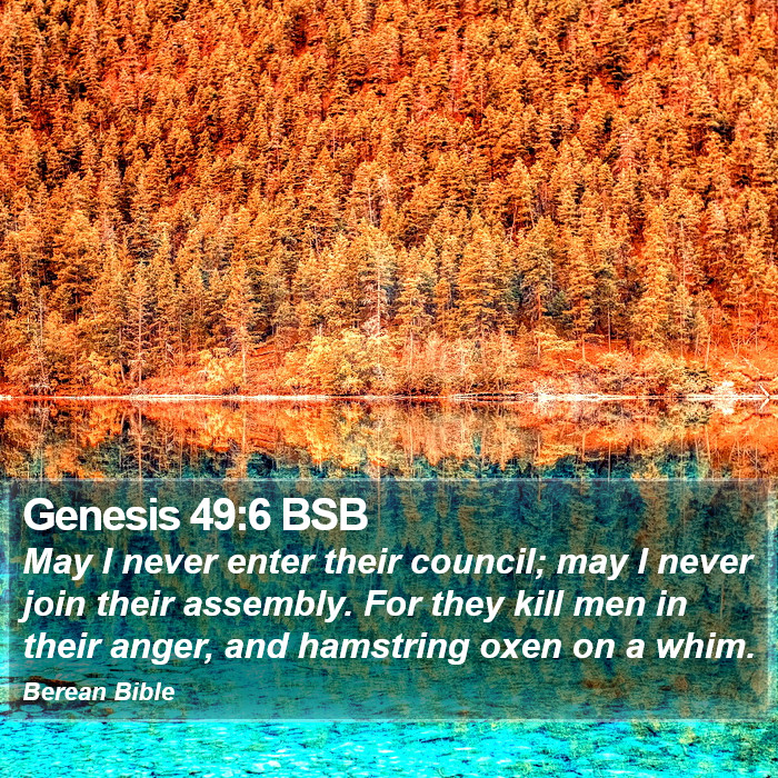 Genesis 49:6 BSB Bible Study