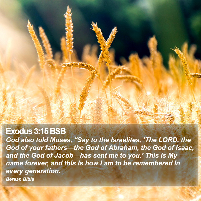 Exodus 3:15 BSB Bible Study